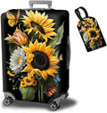 Suitcase Protector Plus 1 Luggage Tag, Sunflower Orchids Travel Suitcase Cover by BWEGRHE