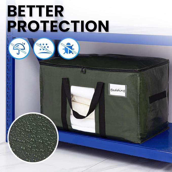 TAILI 12 Pack Green Extra Large Storage Bags, Heavy Duty Totes - Image 8
