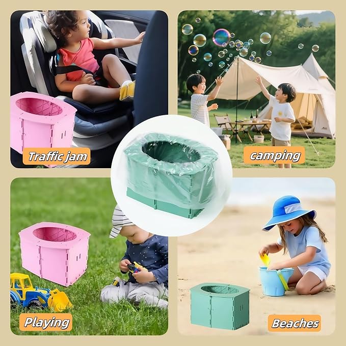 Travel Potty, Portable Potty Seat Foldable Travel Training Toilet Seat - Image 6