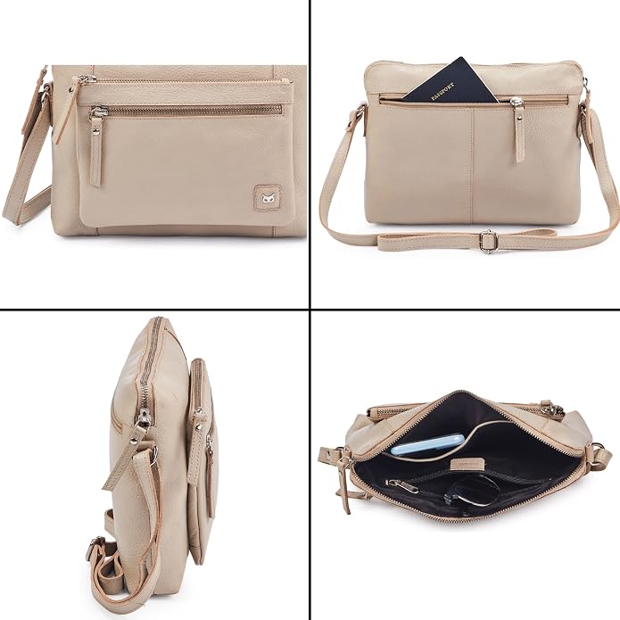 Wise Owl Accessories Small Soft Pebbled Real Leather Crossbody Handbags Purses - Image 6