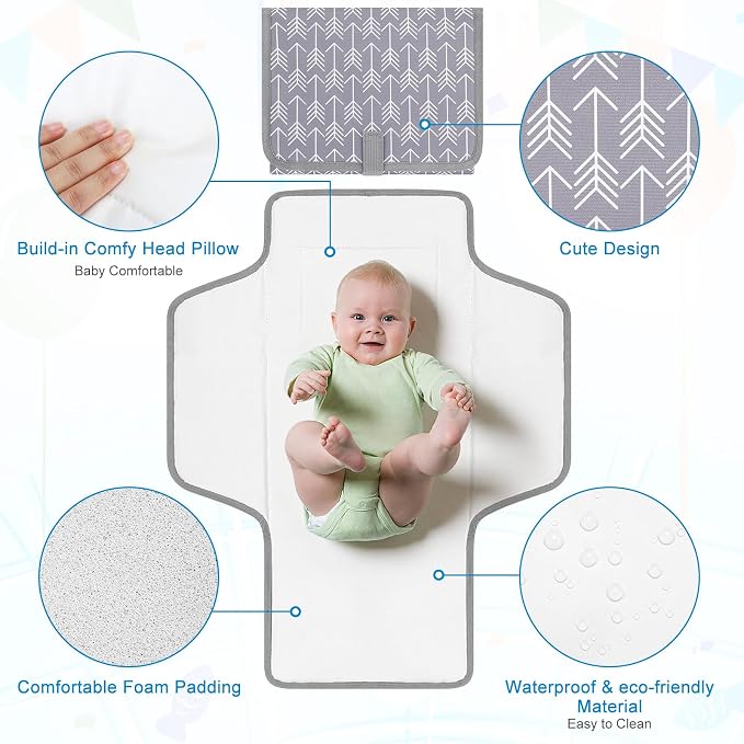 Accmor Portable Diaper Changing Pad, Waterproof Baby Changing Mat, Foldable - Image 2