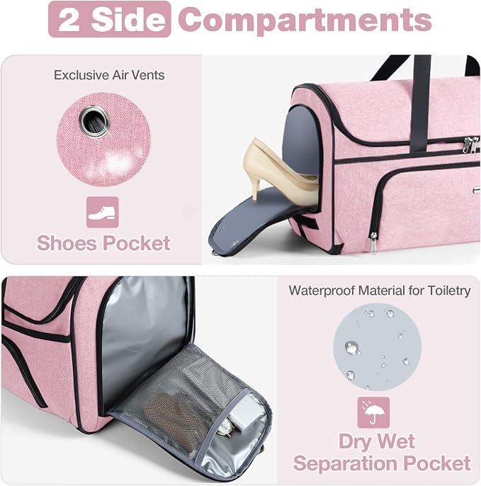 Garment Bags with Wheels, Garment Convertible Weekender Bags, Large Garment Bags - Image 3