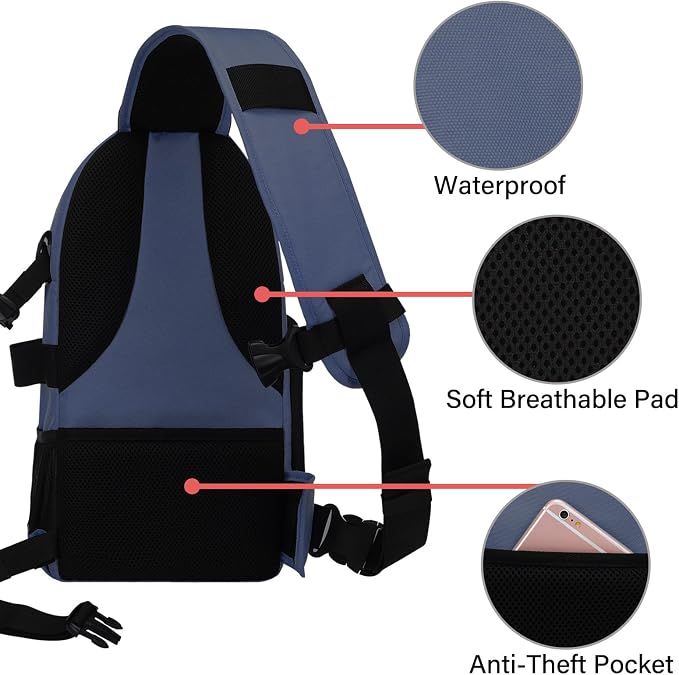 MOSISO Camera Sling Bag, DSLR/SLR/Mirrorless Camera Backpack Case Shockproof - Image 4
