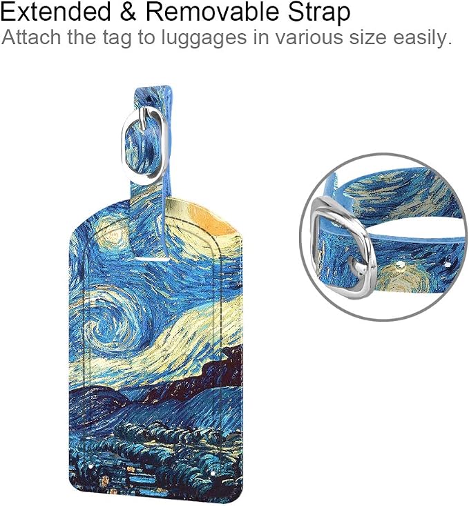 FINTIE 2 Pack Luggage Tags, Leather Name ID Labels - Image 3
