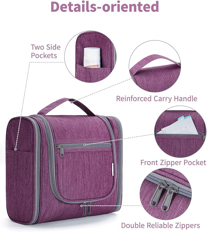 Hanging Toiletry Bag for Women Travel Makeup Bag Organizer Toiletries Bag for - Image 6