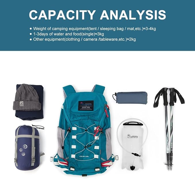 MOUNTAINTOP Hiking Backpack 35L Travel Backpack Lightweight Daypack - Image 6