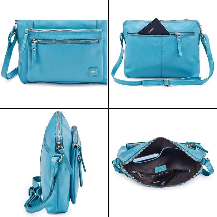 Wise Owl Accessories Small Soft Pebbled Real Leather Crossbody Handbags Purses - Image 5