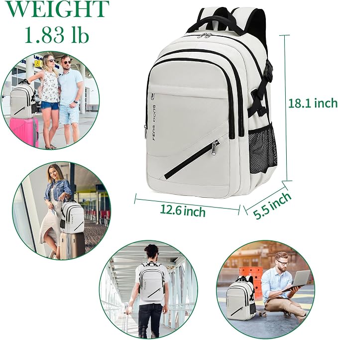 FENGDONG 17.3 inch Large Laptop Backpack Durable Waterproof Travel College - Image 2