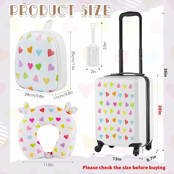 Sanwuta 4 Pcs Kids Luggage Set Kids Backpack Travel Rolling Suitcase - Image 2