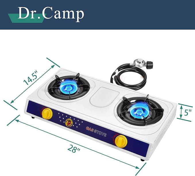 2 Burner Camping Stove with white color - Image 3