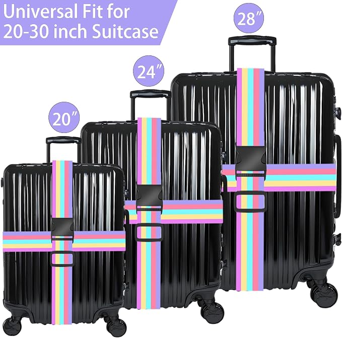 Rainbow Luggage Straps for Suitcases, Adjustable Luggage Travel Belts to Keep - Image 3