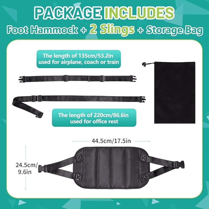 Lefeke Airplane Foot Hammock, Adjustable Foot Hammock - Image 2