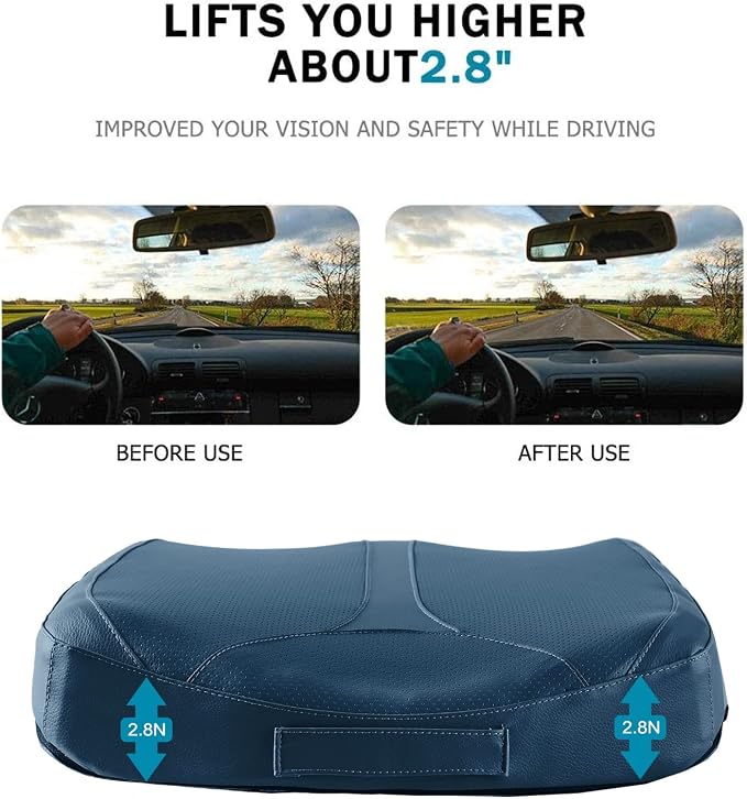 Leather Car Memory Foam Heightening Seat Cushion - Image 2