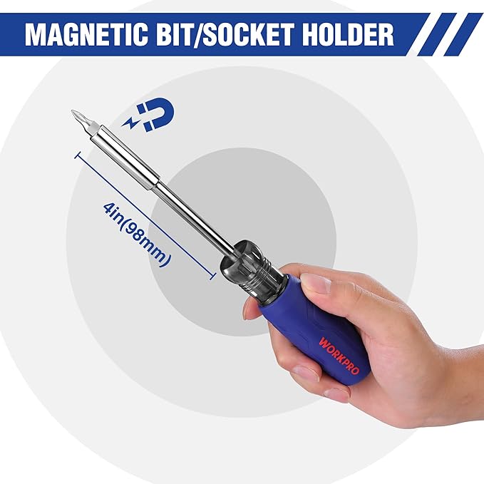 WORKPRO 61PC Magnetic Screwdriver Bits & Nut Driver Set - Image 4