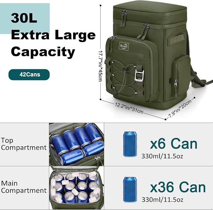 42Cans Cooler Backpack Insulated Leak Proof - Image 2