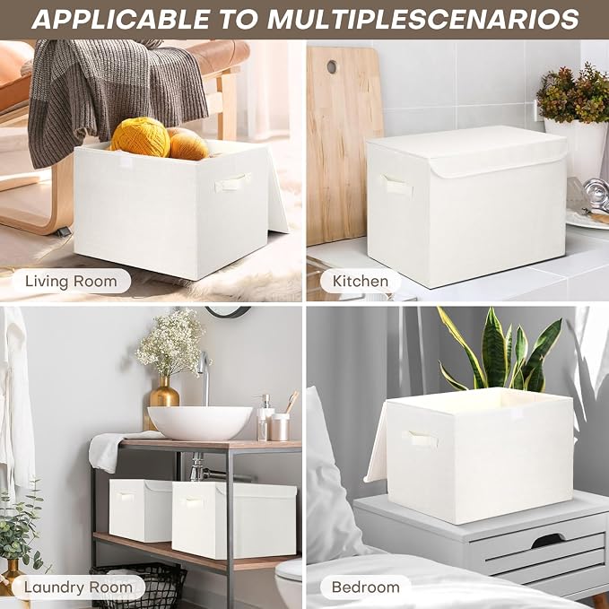 Large 17" 42 Quarts Collapsible Stackable Storage Bins - Image 8