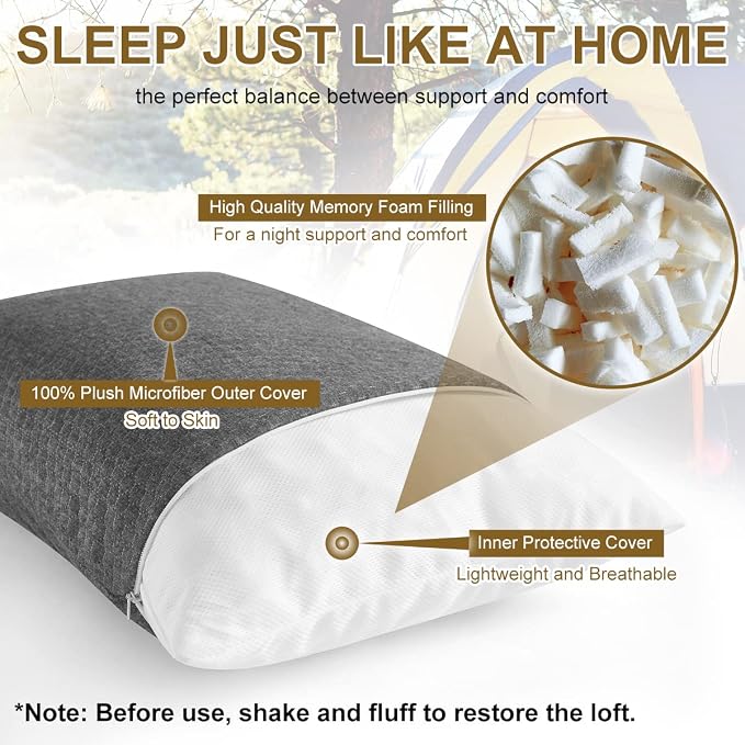 Ivellow Travel Pillow Compressible Camping Pillow - Image 3