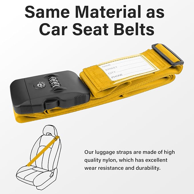 Luggage Straps, 2 Pack Adjustable Heavy Duty Cross Suitcase Straps - Image 3