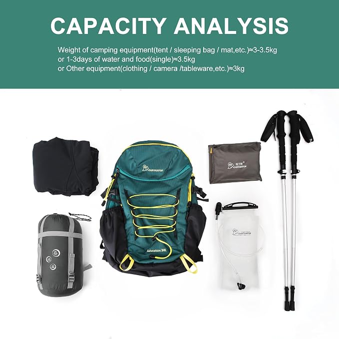 MOUNTAINTOP Hiking Backpack, 30L Camping Backpack, Men Women Hiking Daypack - Image 6