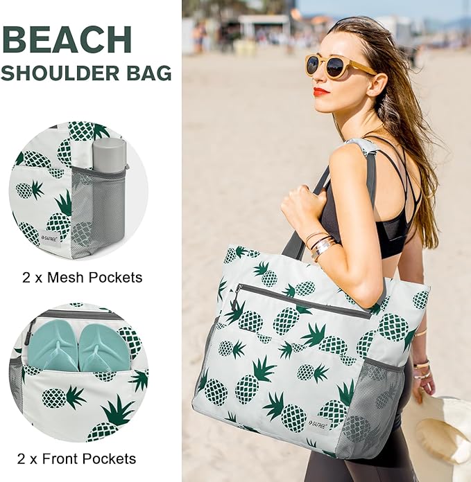 G4Free Beach Bag, Waterproof Sandproof Beach Tote Bag, Large Capacity Foldable - Image 2