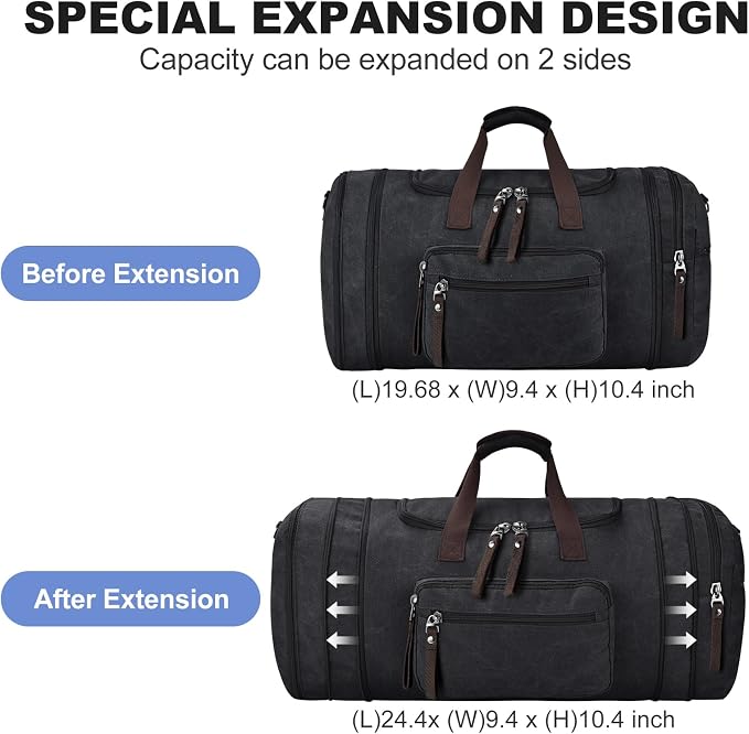 Felipe Varela Duffle Bag for Men, Canvas Expandable Duffel Bag for Travel - Image 2