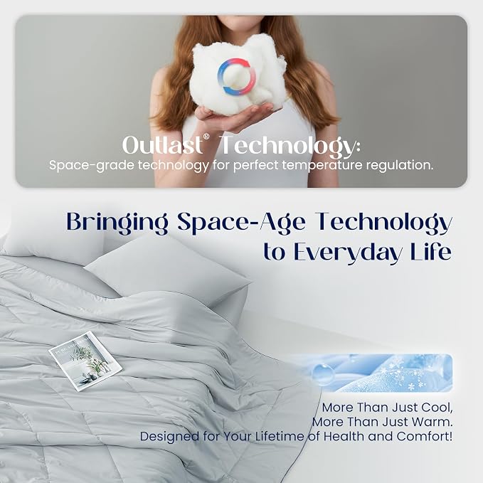 Dream Valley® Outlast® Deepsleep Cooling Comforter, Throw Size, NASA-Grade - Image 3