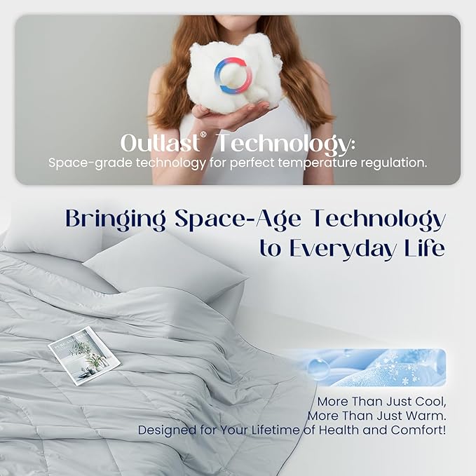Dream Valley® Outlast® Deepsleep Cooling Comforter, Throw Size, NASA-Grade - Image 3