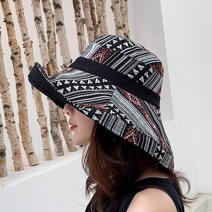 Women Wide Brim Sun Hats Metal Wired Edge Summer UV Protection Beach Fishing Hat - Image 3
