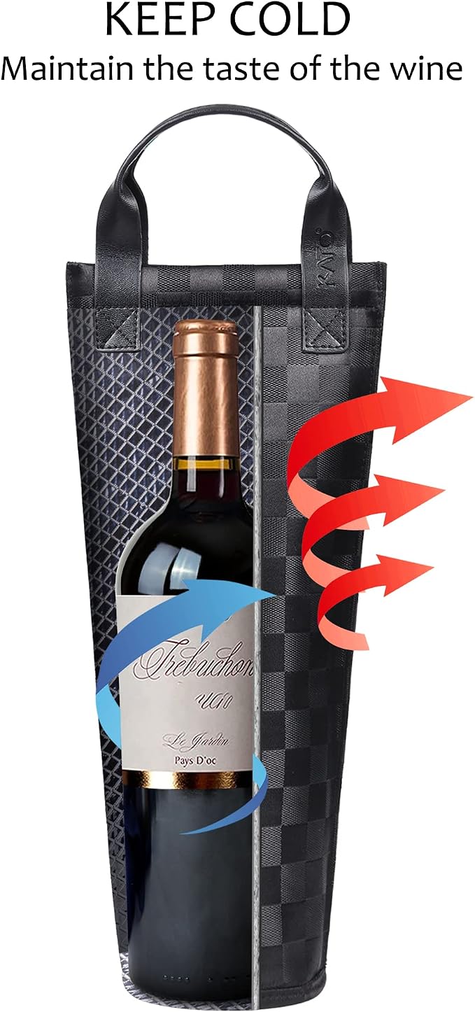 Tirrinia Single Wine Carrier Tote, Insulated Wine Cooler Bag - Image 5