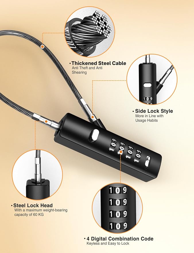 4-Digit Combination Cable Luggage Lock - Image 4