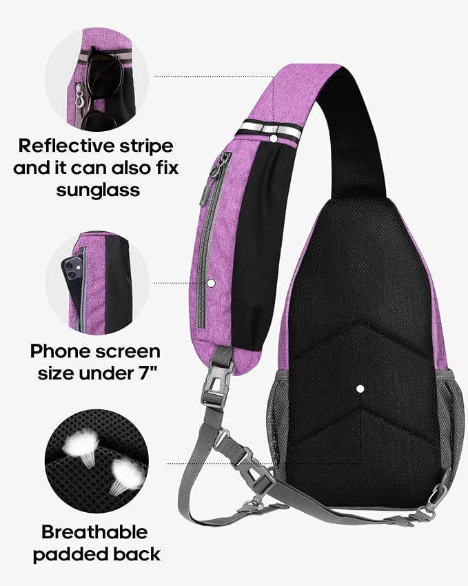 WATERFLY Crossbody Sling Backpack Sling Bag Travel Hiking Chest Bag Daypack - Image 4