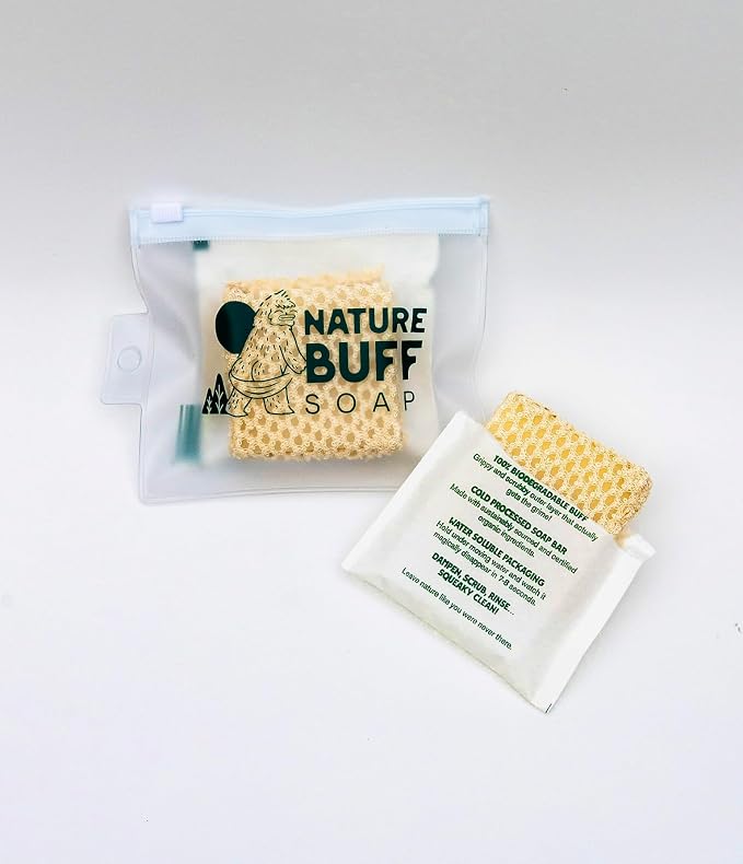 2-Pack Biodegradable Soap Unscented Travel-Sized Camping Soap Bars -All-In-One by NatureBuff
