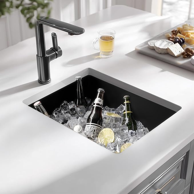 TORVA Bar Sink, TORVA 14 x 18 Inch Undermount Kitchen Sink, Gloss Black PVD - Image 9