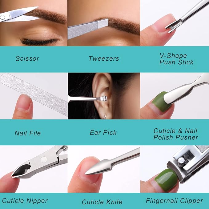 FAMILIFE Nail Kit, Professional Manicure Set Manicure Kit, 11 in 1 Stainless - Image 7