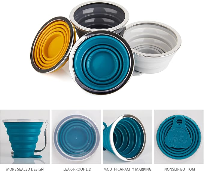 IYYI Silicone Collapsible Travel Cup, 9.22oz Folding Camping Cup - Image 5