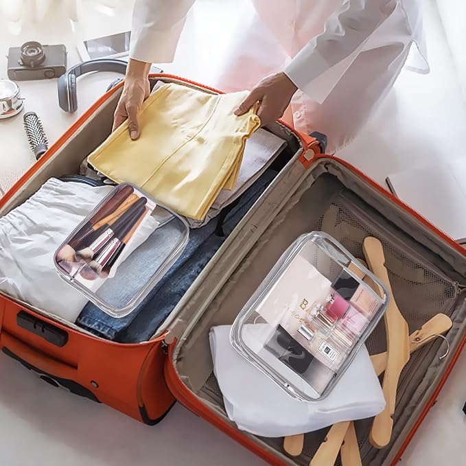 6Pcs Crystal Clear PVC Travel Toiletry Bag Kit - Image 3