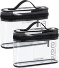 BAGSMART TSA Approved Toiletry Bag, 2 Pack Clear Makeup Cosmetic Bag Organizer by BAGSMART