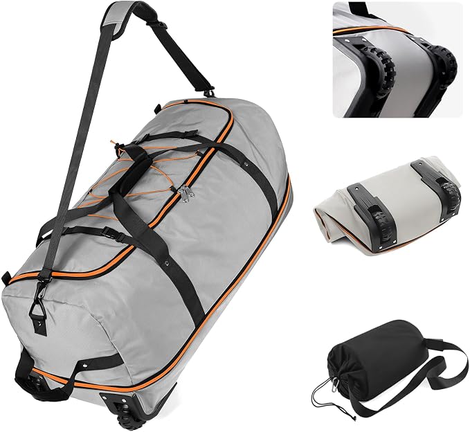 Vomgomfom 32" Soft-Sided Foldable Wheeled Travel Duffel Bag, Expandable 110L to by Vomgomfom
