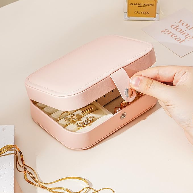 Travel Jewelry Box, Jewelry Travel Case, Small Jewelry Box, 2 Layer Travel - Image 5