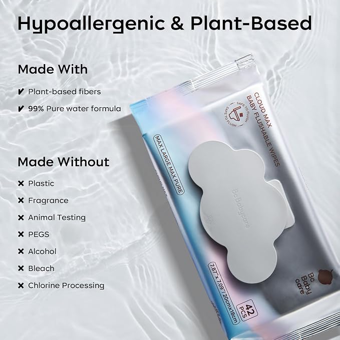 Bc Babycare Flushable Wipes, Hypoallergenic - Image 6