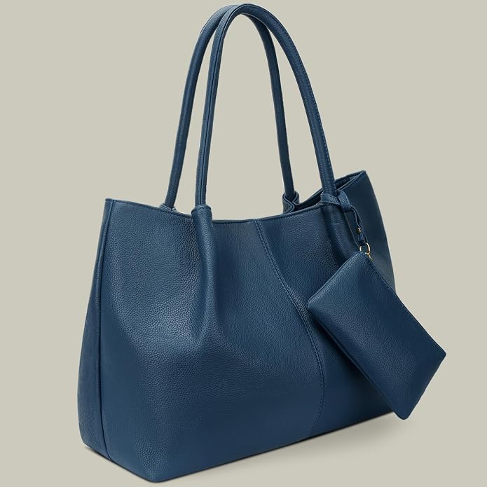 KKXIU Tote Bag for Women Vegan Leather Shoulder Purse Large Capacity Travel Bag - Image 2