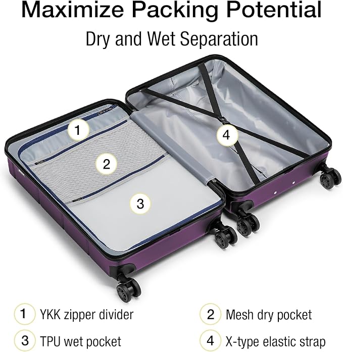 KYME Hardside Expandable Carry On Luggage 22x14x9 Airline Approved - Image 4