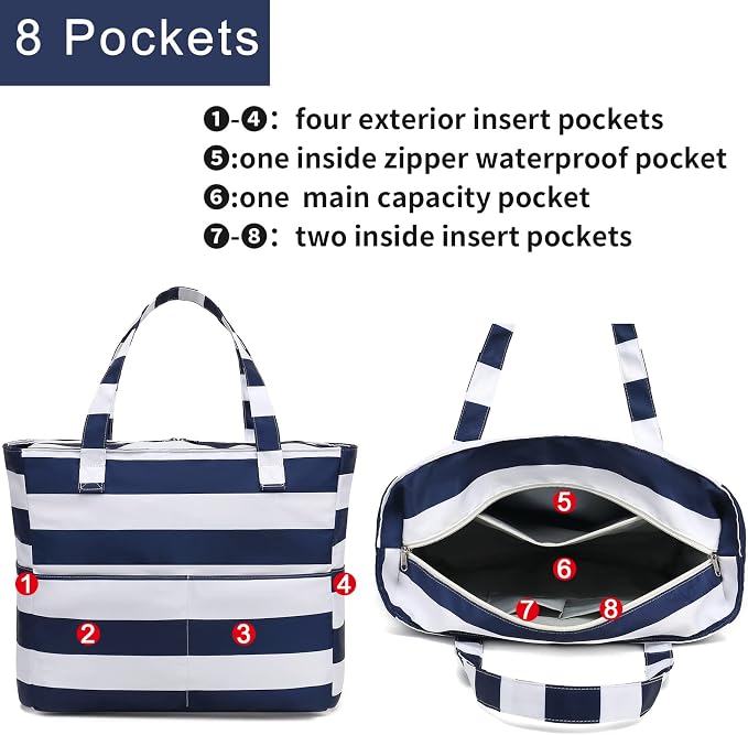 Beach Pool Bags Tote for Women Ladies Large Gym Tote Carry On Bag - Image 4
