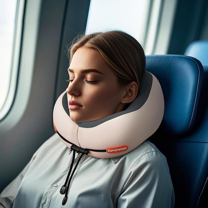 Thickened Travel Neck Pillow for Airplanes for Women, Adjustable Right Amount - Image 3