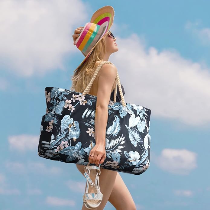 Becokan Beach Bag Large Beach Tote Bag - Image 6