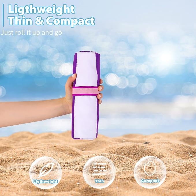 2 Pack Microfiber Oversized Lightweight Beach Towel 71"x32" XL Extra Large Thin - Image 2