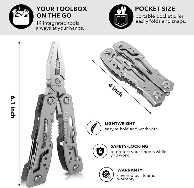 14-In-1 Multitool Pliers，Premium Portable Multi Tool ，with Safety Locking - Image 2