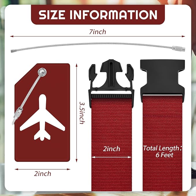 Weewooday 8 Pcs Luggage Straps Suitcase Tags Set - Image 2