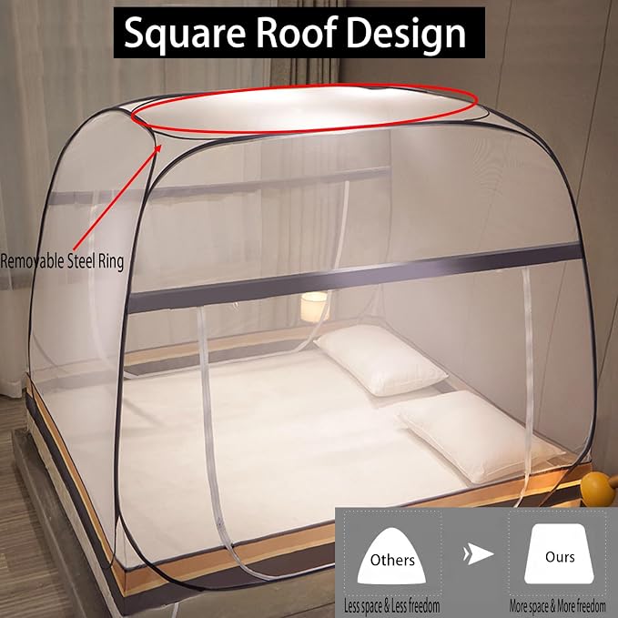 CMINGJ Mosquito Net for Bed, Portable pop up Mosquito Netting - Image 4