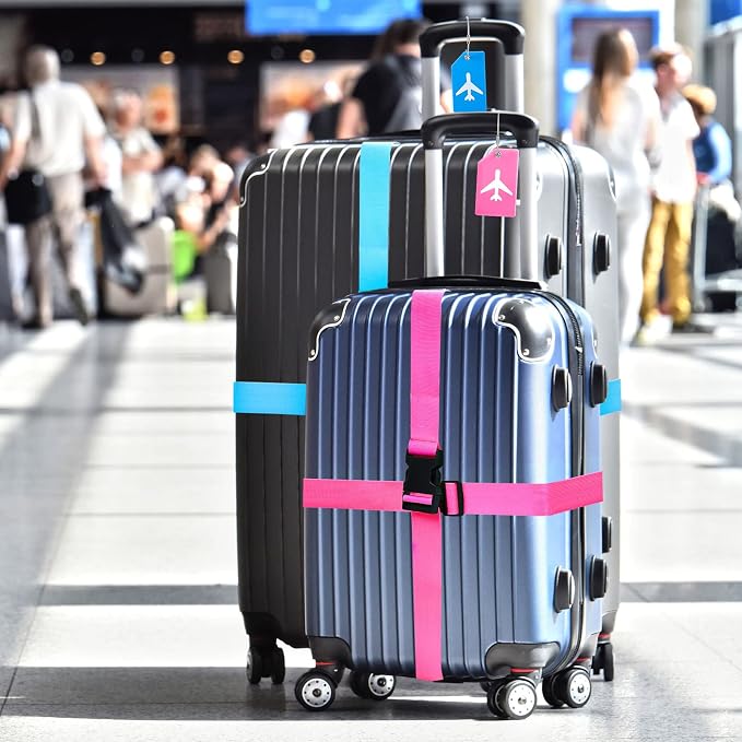 Weewooday 8 Pcs Luggage Straps Suitcase Tags Set - Image 6